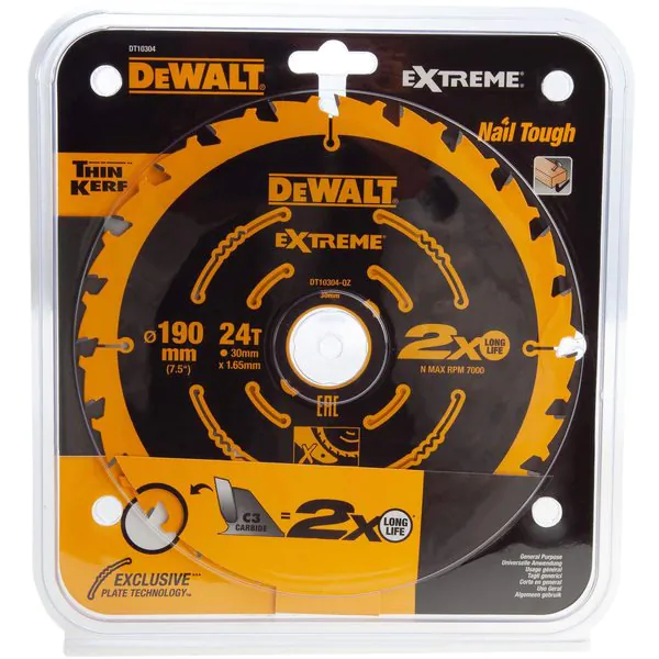 Диск пильный по дереву DeWalt 190/30 1.65 24 WZ +18° DT10304-QZ