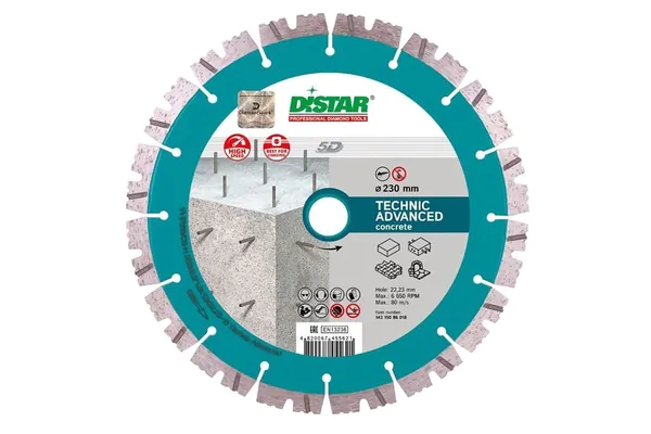 Диск алмазный Distar Technic Advanced 1A1RSS/C3-H 232*2.6/1.8*12*22.23-16 14315086018