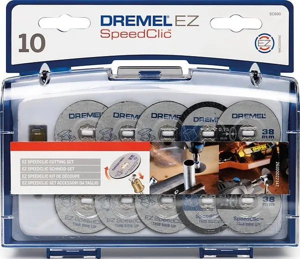 Набор отрезных кругов Dremel SC690 10шт +держатель 2615S690JA