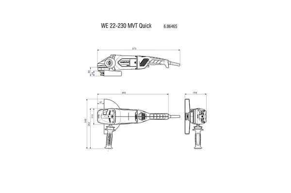 Угловая шлифовальная машина Metabo WE 22-230 MVT 606464000