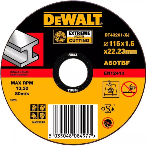 Круг отрезной DeWalt 115*1,6*22,2 DT43201