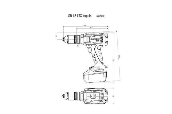 Аккумуляторная дрель-шуруповерт Metabo SB 18 LTX Impuls (без АКБ и ЗУ) 602192890