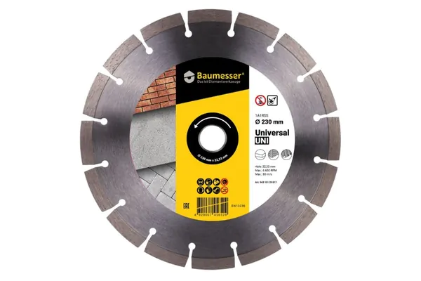 Диск алмазный Baumesser Universal 1A1RSS/C3-H 230*2.4/1.6*10*22.23-16 94315129017