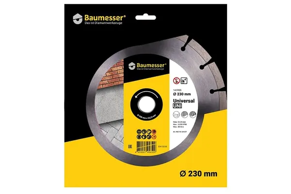 Диск алмазный Baumesser Universal 1A1RSS/C3-H 230*2.4/1.6*10*22.23-16 94315129017