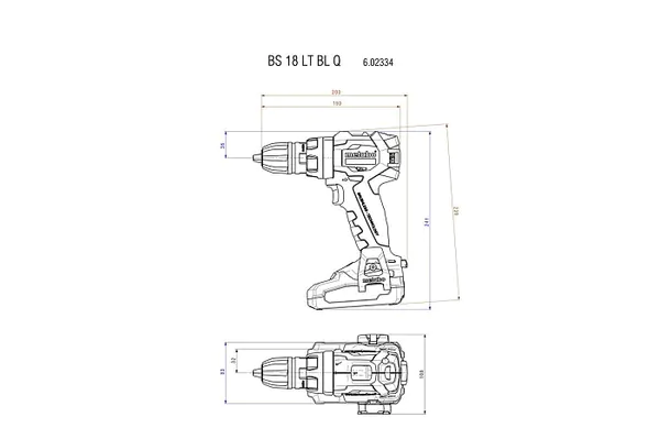 Аккумуляторная дрель-шуруповерт Metabo BS 18 LT BL Q (без АКБ и ЗУ) 602334890