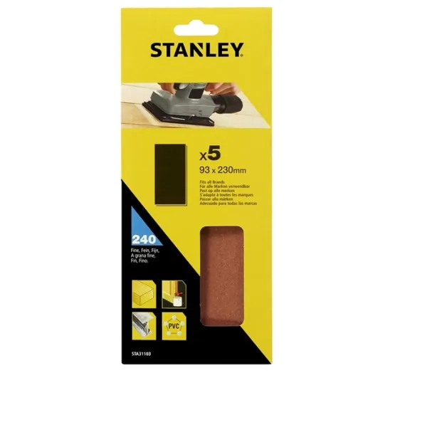 Лента шлифовальная Stanley 75*457мм 80G (3шт) STA33101-XJ