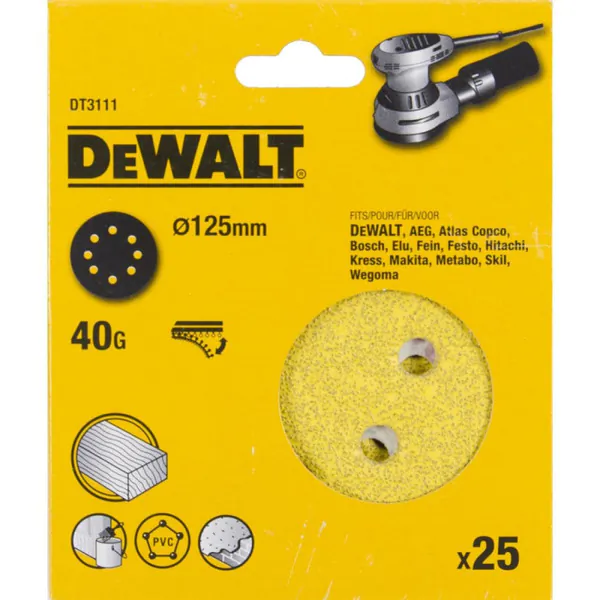 Круг шлифовальный DeWalt 125мм 40G DT3111-QZ