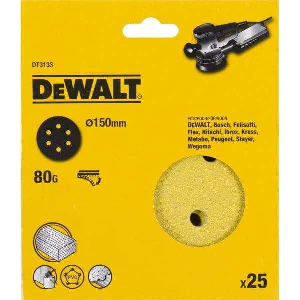 Круг шлифовальный DeWalt 150мм P80 DT3133-QZ