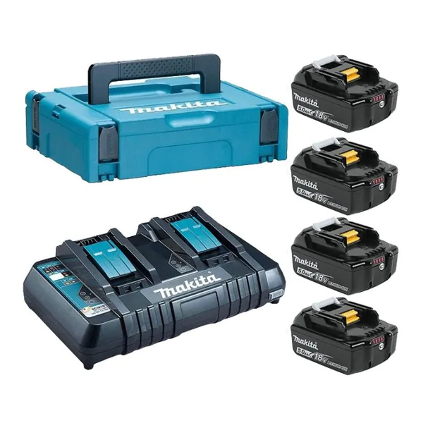 Аккумуляторный набор Makita  Makpac DC18RC 1шт BL1850B 4шт  198312-4