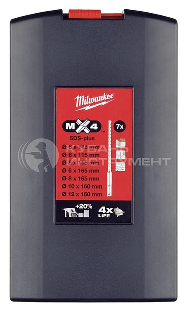 Набор буров Milwaukee SDS-plus MX4 7шт 4932451464