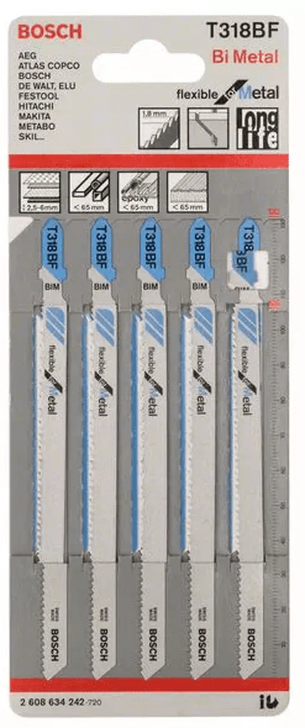 Пилки для лобзика Bosch T318BF BIM (5шт) 2608634242