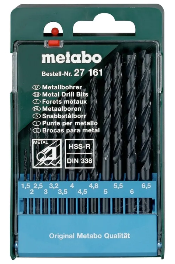 Набор сверл по металлу Metabo  13шт  1,5-6,5мм 627161000