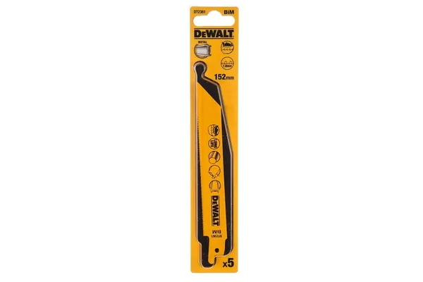 Полотно для сабельной пилы по металлу DeWalt S922BF 152*1,8 (5шт) DT2361-QZ