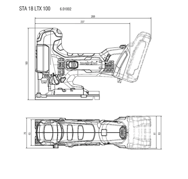 Аккумуляторный лобзик Metabo STA 18 LTX 100 (без АКБ и ЗУ) 601002840