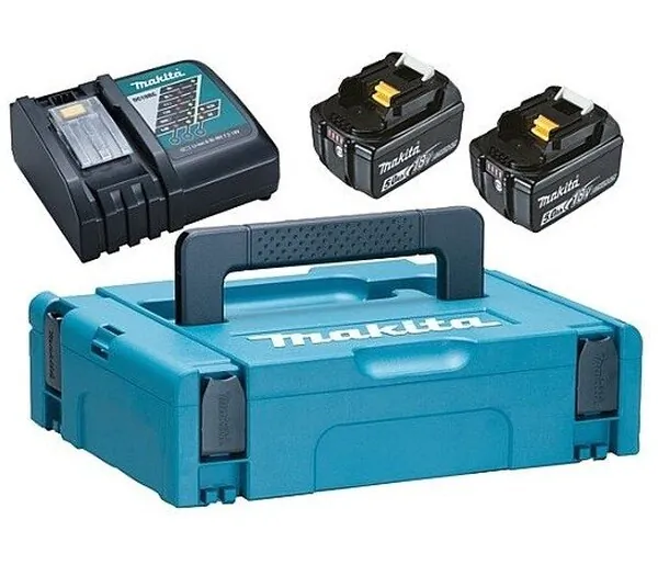 Аккумуляторный набор Makita  Аккумулятор+з у, DC18RC-1шт+BL1850B-2шт,18В,5.0Ач,Li-ion,MakPac  198311-6