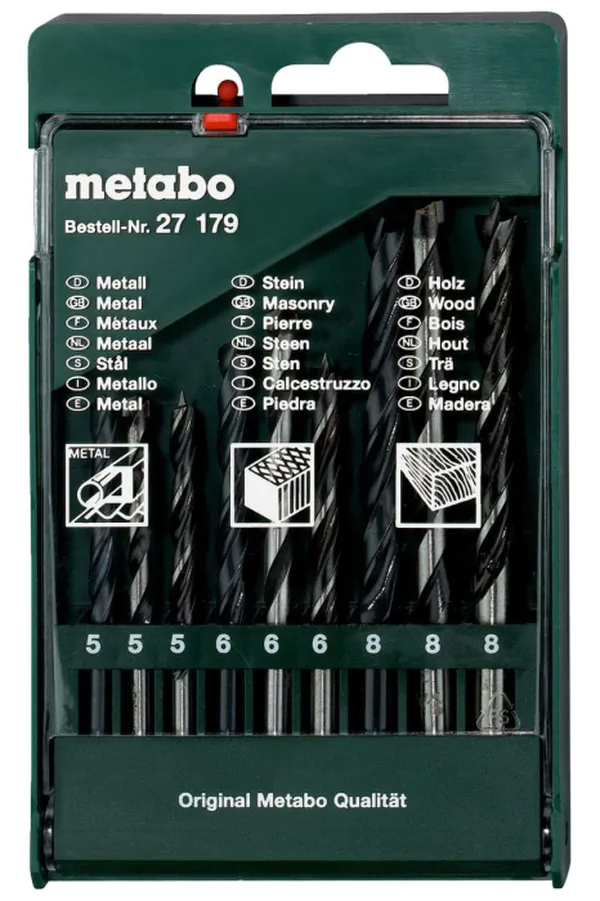 Набор сверл Metabo  9шт  5-6-8мм 627179000