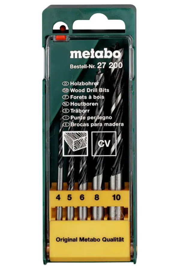 Набор сверл по дереву Metabo  5шт  CV 4-10мм 627200000