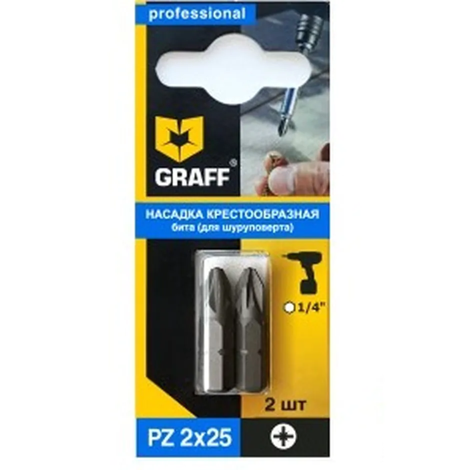 Бита Graff PZ 2*25мм 2шт GBPZ0225