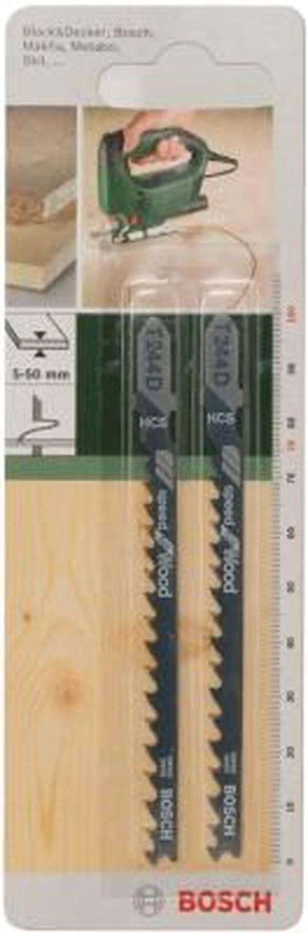 Пилки для лобзика Bosch T244D HCS DIY  2шт  2609256719