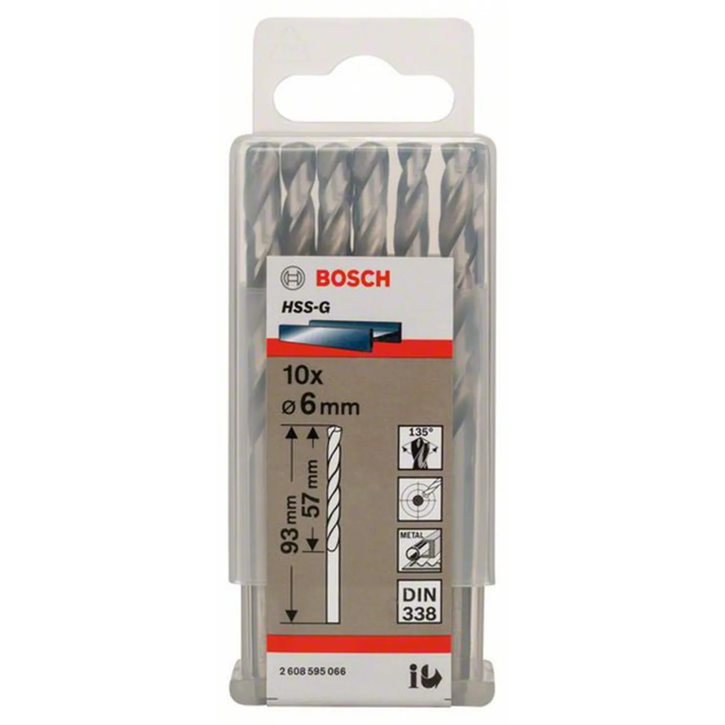 Сверло по металлу Bosch Eco 10 HSS-G 6мм 2608595066