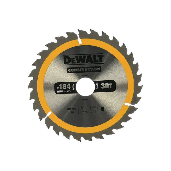 Диск пильный по дереву с гвоздями DeWalt Construction 184/30 1,8 30 ATB +10° DT1942-QZ