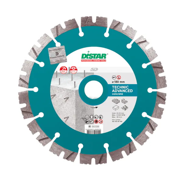 Диск алмазный Distar Technic Advanced 1A1RSS/C3-H 180*2.6/1.8*12*22,23-14 14315347014