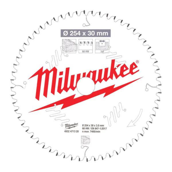 Диск пильный по дереву Milwaukee 254*30*3,0*60 4932471320