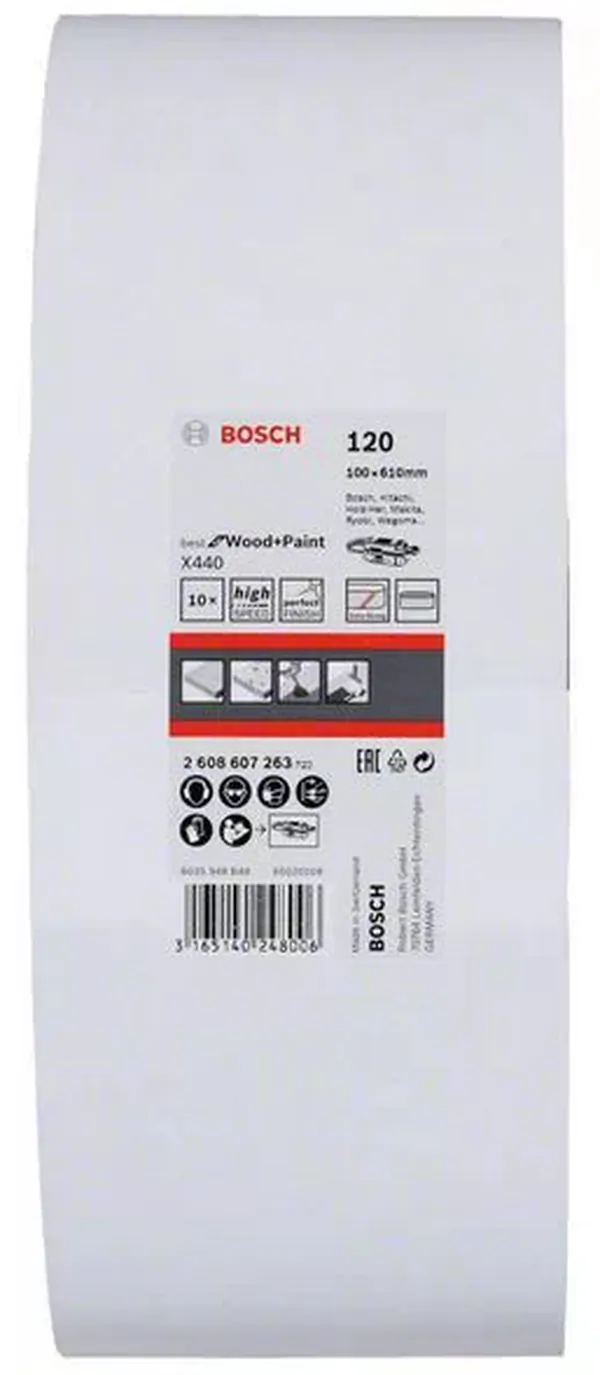 Лента шлифовальная Bosch 100*610мм K120 (10шт) 2608607263