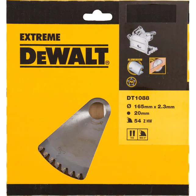 Диск пильный по дереву DeWalt Extreme 165*20 1,6*2,3 54 TFZ-5° DT1088-QZ