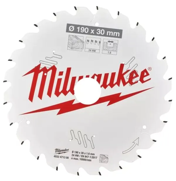 Диск пильный по дереву Milwaukee 190*30*1,6*24 4932471300