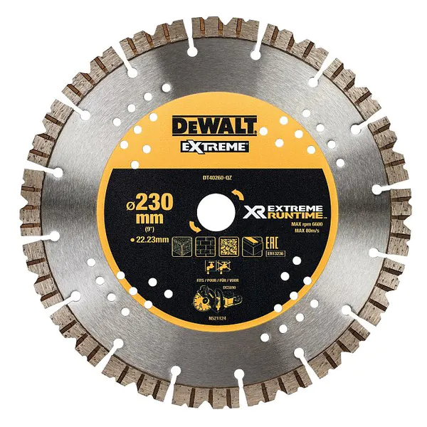 Диск алмазный DeWalt h-12 230*22,2мм DT40260-QZ