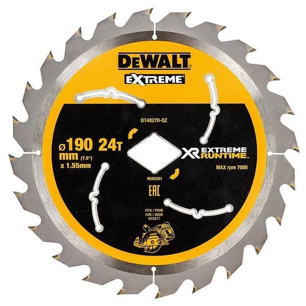 Диск пильный DeWalt 190*30*24T (ромб) DT40270-QZ