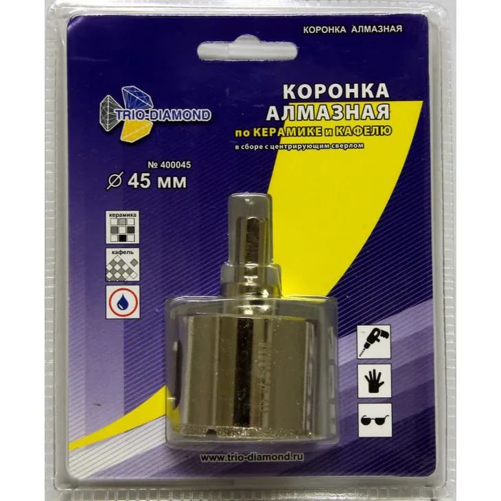 Коронка алмазная Trio Diamond 45мм (по керамике/кафелю) 400045