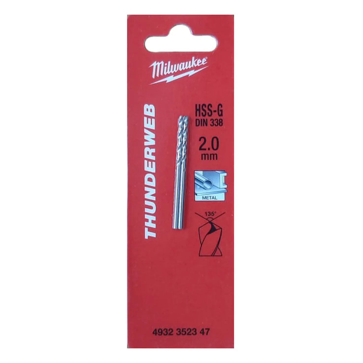 Сверло по металлу Milwaukee Thunderweb HSS-G 2*24*49мм 2шт 4932352347