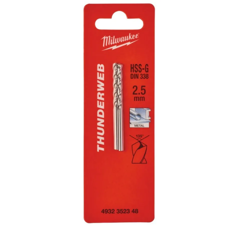 Сверло по металлу Milwaukee Thunderweb HSS-G 2,5*30*57мм 2шт 4932352348