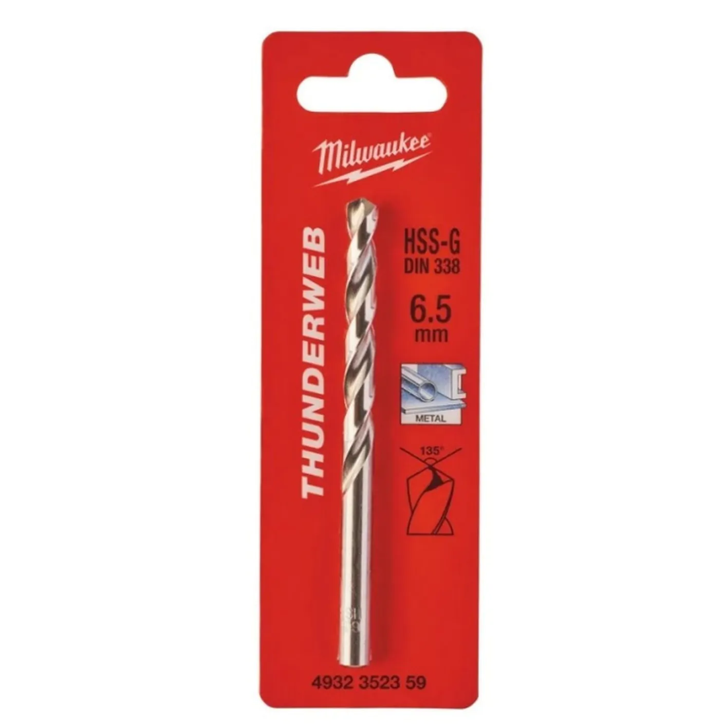 Сверло по металлу Milwaukee Thunderweb HSS-G 6,5*63*101мм 4932352359