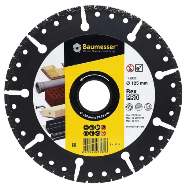 Диск алмазный Baumesser Pro Rex 1A1RSS V 125*2,5*6*22,2 910315547010