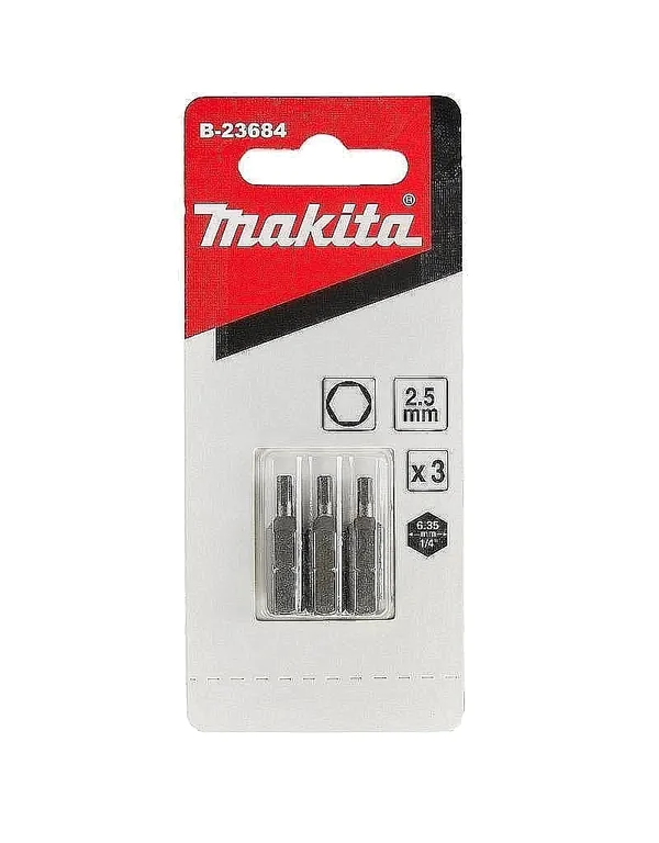 Насадка Makita HEX2.5 C-form 25мм 3шт B-23684