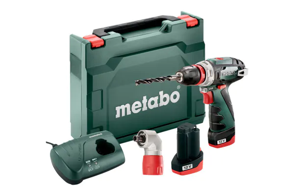 Аккумуляторная дрель-шуруповерт Metabo PowerMaxx BS Quick, угл.насадка, кейс LC40 600156950