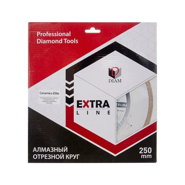 Диск алмазный Diam Extra Line Ceramics-Elite 1A1R 250*1,6*7,0*25,4 000595