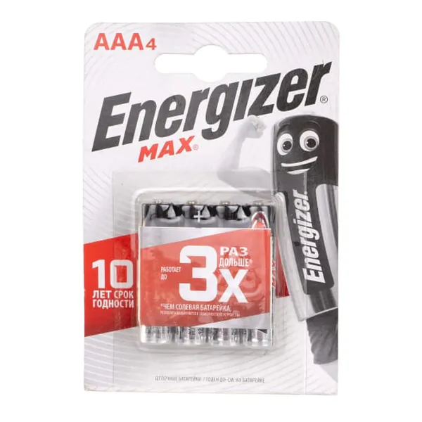 Батарейка Energizer MAX Alk LR3/E92/AAA BP4 7638900438147