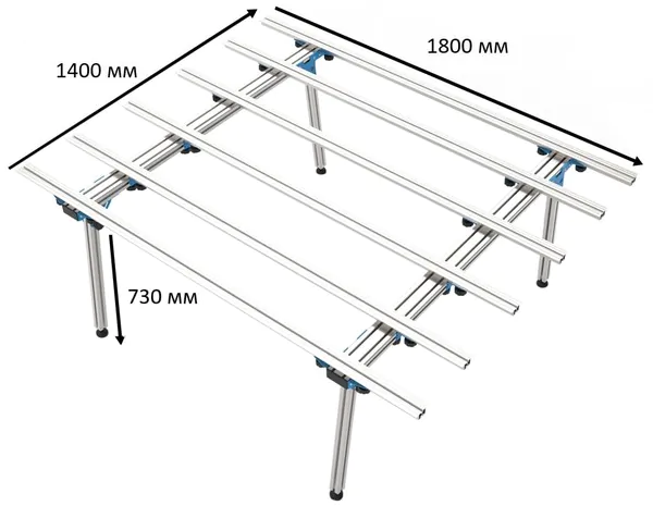 Стол для широкоформатной плитки Wandeli ALU 1800х1400мм