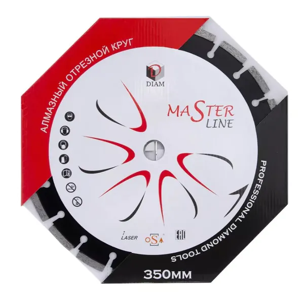 Диск алмазный Diam Master Line Асфальт 350*3,0*10*25,4 (асфальт, асфальтобетон, пенобетон, абразивы) 000489