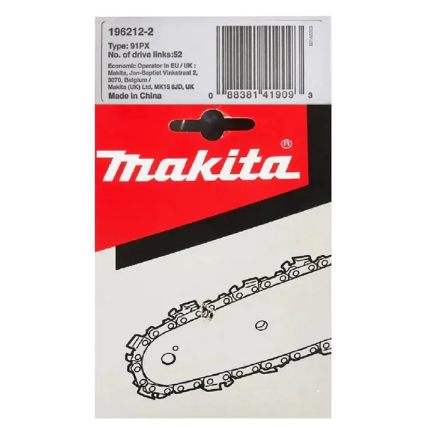 Цепь пильная Makita (длина 35см/14", шаг3/8", паз 1,3мм, звеньев 52) 91PX 196212-2