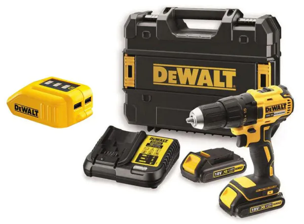 Аккумуляторная дрель-шуруповерт DeWalt DCD778S2TC-KS (USB адаптер)