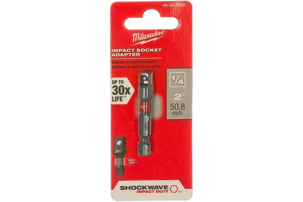 Переходник Milwaukee с 1/4" HEX на 1/4" квадратный хвостовик 48325030