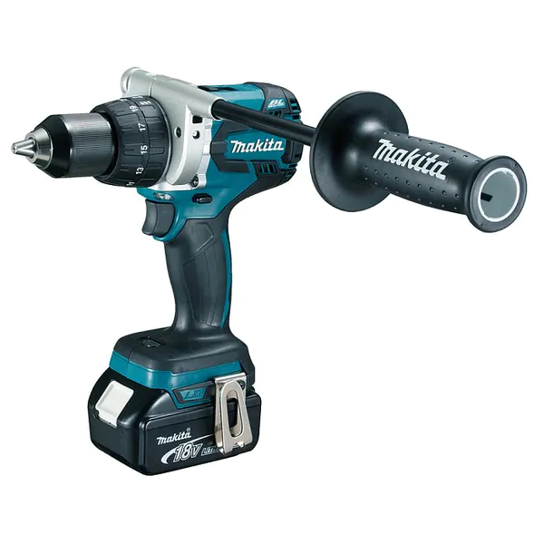 Аккумуляторная дрель-шуруповерт Makita DDF481RTE + бур для льда P-81072