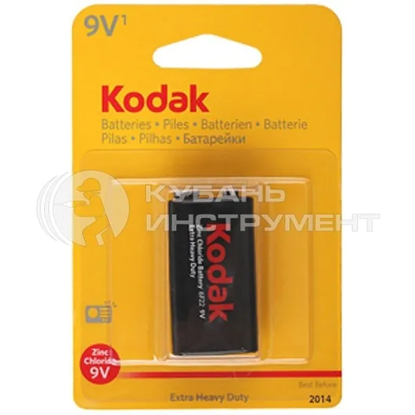 Батарейка Kodak 6F22-1BL Heavy Duty (K9VHZ-1B) (10/50/6500) 01-00005306