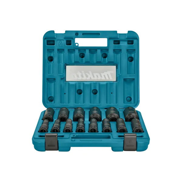 Набор головок ударных удлинённых Makita Impact Black 1/2", 14шт  10,11,12,13,14,16,17,19,21,22,24,27,30,32 мм  E-16586