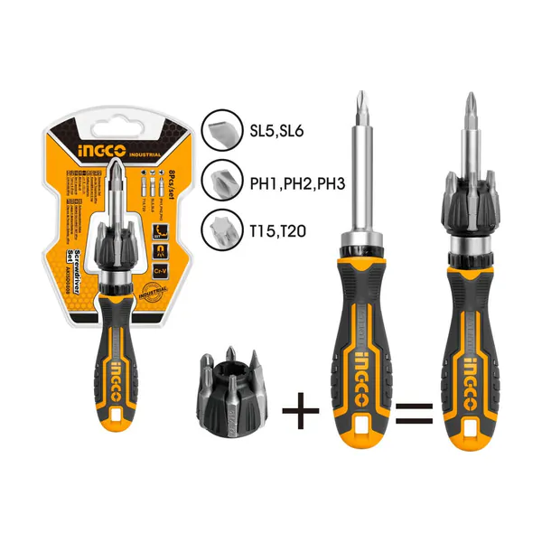 Отвертка наборная INGCO Industrial AKISD0808